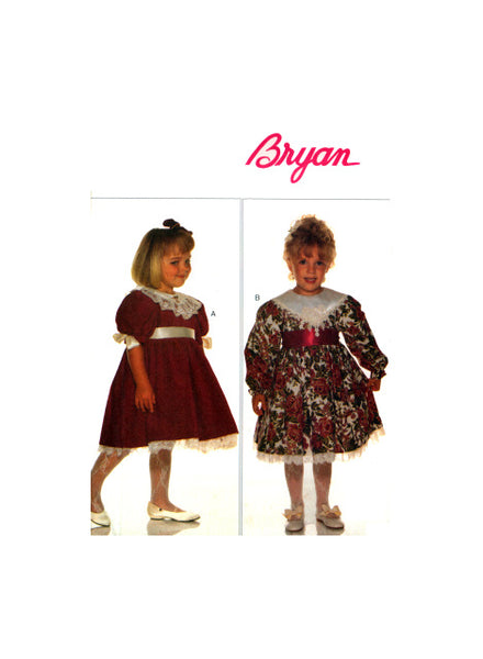 Butterick 3770 Bryan Toddler's and Child's Dress with Contrast Collar Variations,  Sewing Pattern Size 2-4 or 5-6X