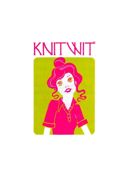 70s Knitwit Retro Artwork, Promotional Poster, Brand Artwork, Sewing Room Decoration, Colour Print Available in A4