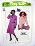 Simplicity 8162 Blouson Cowl Neck Top with Long Raglan Sleeves and Slightly Flared Skirt, Sewing Pattern Size 10-12