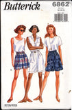 Butterick 6862 Summer Casual Pleated and Cuffed Shorts in Two Lengths, Sewing Pattern Size 12-16
