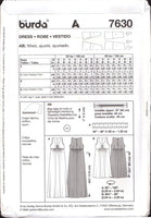 Burda 7630 Maternity Evening or Formal Sleeveless, Deep V-Neck Dresses in Two Lengths, Sewing Pattern Multi Plus Size 10-22