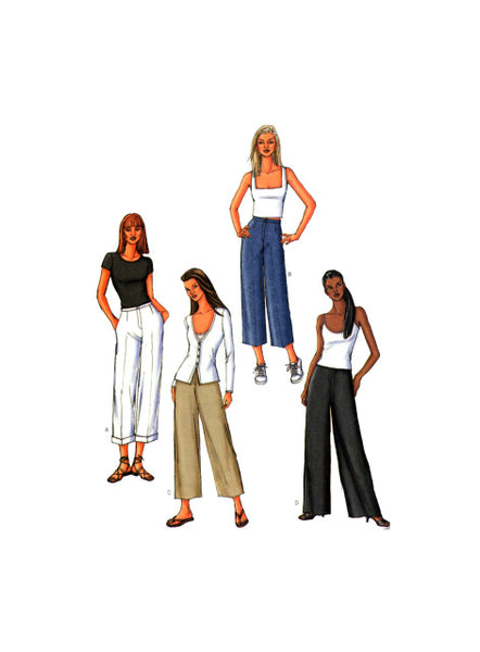 Butterick 3527 Slightly Flared or Straight Legged, Loose Fitting Pants, Sewing Pattern Size 6-10
