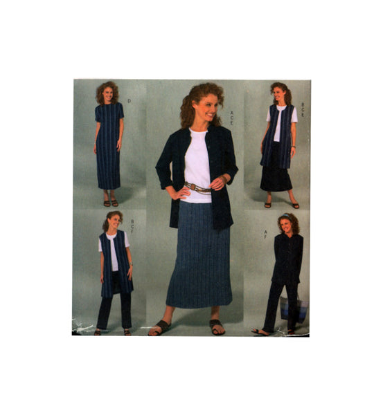Butterick 4142 Mandarin Collar Jacket, Vest, Lined Top or Dress, Skirt and Pants, Sewing Pattern Size 14-18