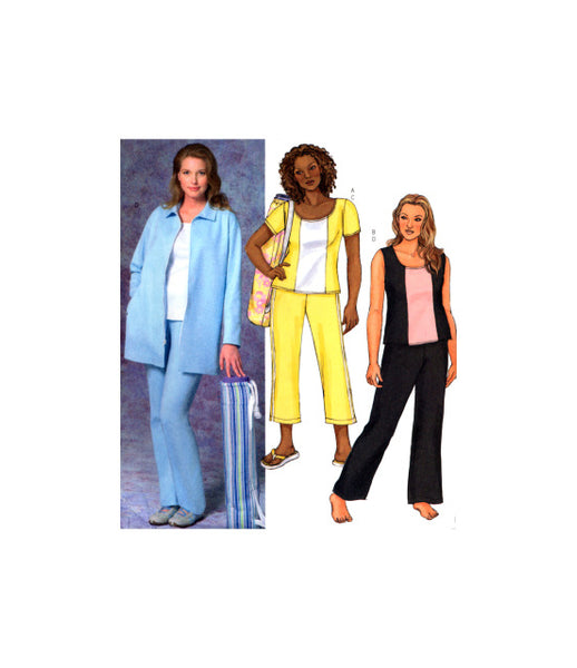 Butterick 4408 Jacket, Sleeveless or Short Sleeve Top and Pants in Two Lengths, Sewing Pattern Multi Plus Size  18-24 or 26-32