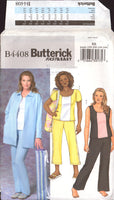 Butterick 4408 Jacket, Sleeveless or Short Sleeve Top and Pants in Two Lengths, Sewing Pattern Multi Plus Size  18-24 or 26-32