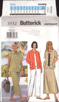 Butterick 3532 Jacket, Vest, Top, Skirt and Pants, Sewing Pattern Plus Size 20-24