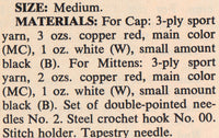 Vintage 70s Cap And Mittens Pattern Instant Download PDF 2 pages