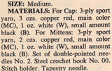 Vintage 70s Cap And Mittens Pattern Instant Download PDF 2 pages